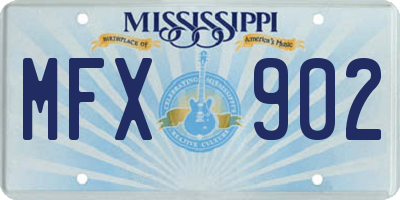 MS license plate MFX902
