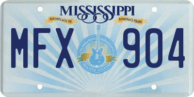 MS license plate MFX904