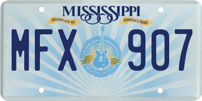 MS license plate MFX907