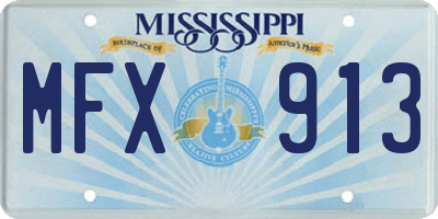 MS license plate MFX913