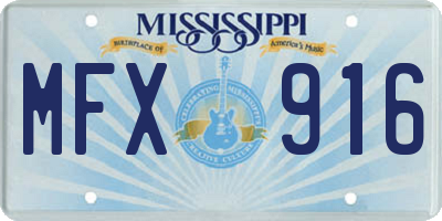 MS license plate MFX916