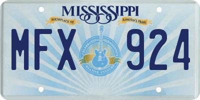 MS license plate MFX924