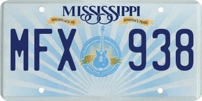 MS license plate MFX938