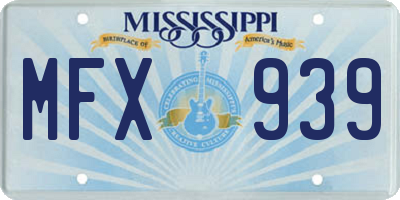 MS license plate MFX939