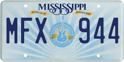 MS license plate MFX944