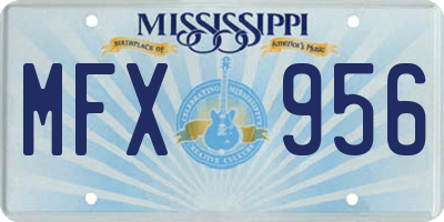 MS license plate MFX956