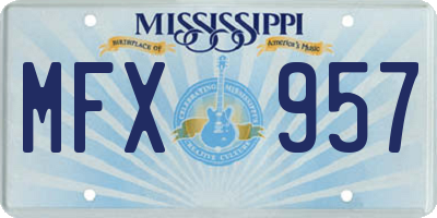 MS license plate MFX957