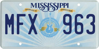 MS license plate MFX963