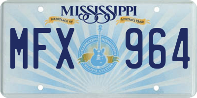 MS license plate MFX964