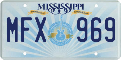 MS license plate MFX969
