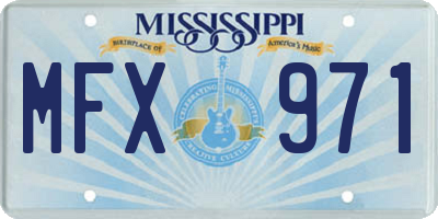 MS license plate MFX971