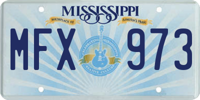 MS license plate MFX973
