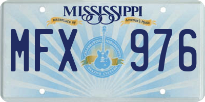 MS license plate MFX976