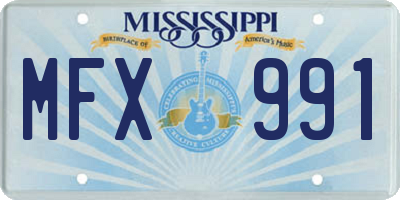 MS license plate MFX991