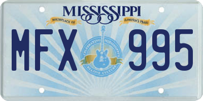 MS license plate MFX995