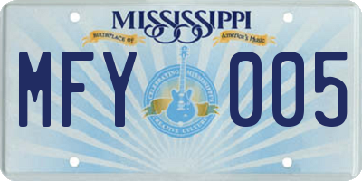 MS license plate MFY005