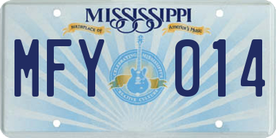 MS license plate MFY014