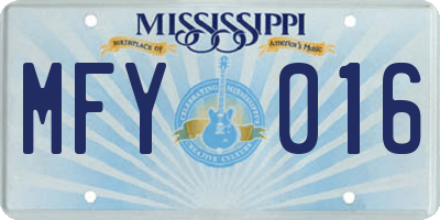 MS license plate MFY016