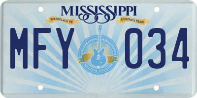 MS license plate MFY034