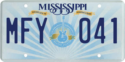 MS license plate MFY041