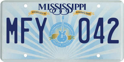 MS license plate MFY042