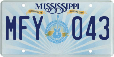 MS license plate MFY043