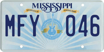 MS license plate MFY046