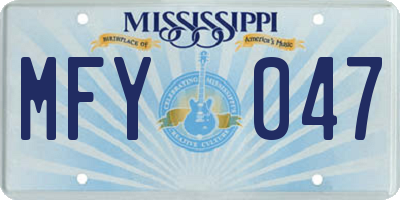 MS license plate MFY047