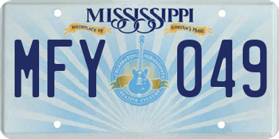 MS license plate MFY049