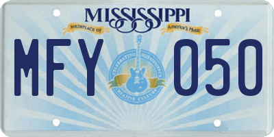 MS license plate MFY050