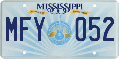 MS license plate MFY052