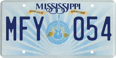 MS license plate MFY054