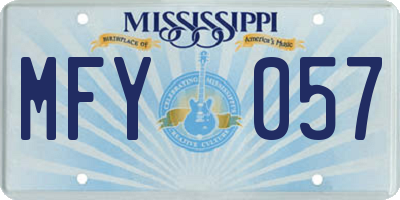 MS license plate MFY057