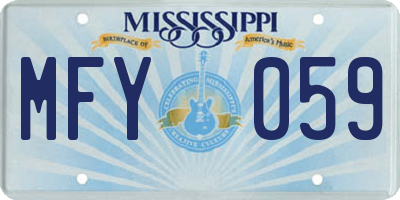 MS license plate MFY059