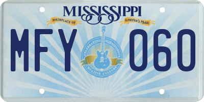 MS license plate MFY060