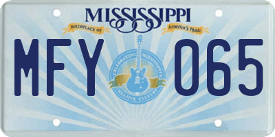MS license plate MFY065