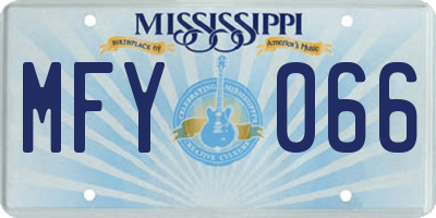 MS license plate MFY066