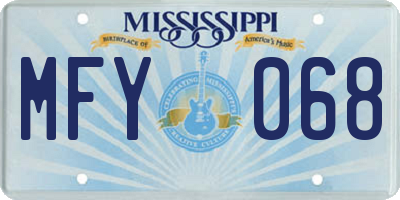 MS license plate MFY068