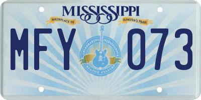 MS license plate MFY073
