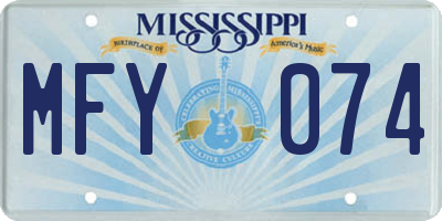 MS license plate MFY074