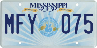MS license plate MFY075