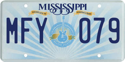 MS license plate MFY079