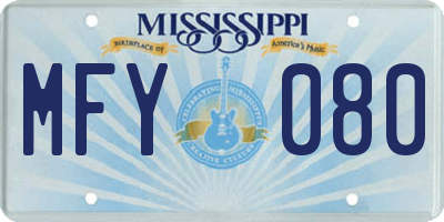 MS license plate MFY080