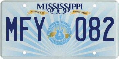 MS license plate MFY082