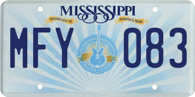 MS license plate MFY083