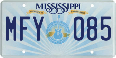 MS license plate MFY085