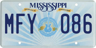 MS license plate MFY086