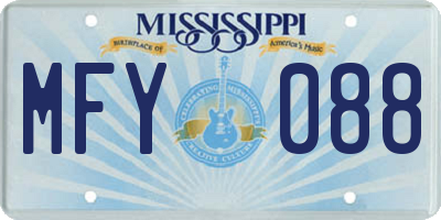 MS license plate MFY088