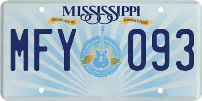 MS license plate MFY093