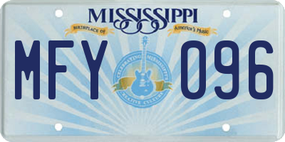 MS license plate MFY096